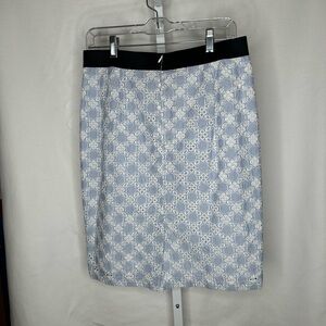 Ann Taylor Black and White Geometric Pencil Skirt